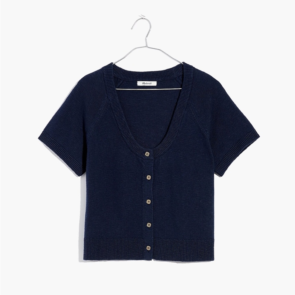 Madewell Linden Scoop Sweater Tee in Dark Baltic